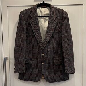 EUC Chaps Ralph Lauren 100% Wool tweed fully lined men’s jacket in brown & tan +